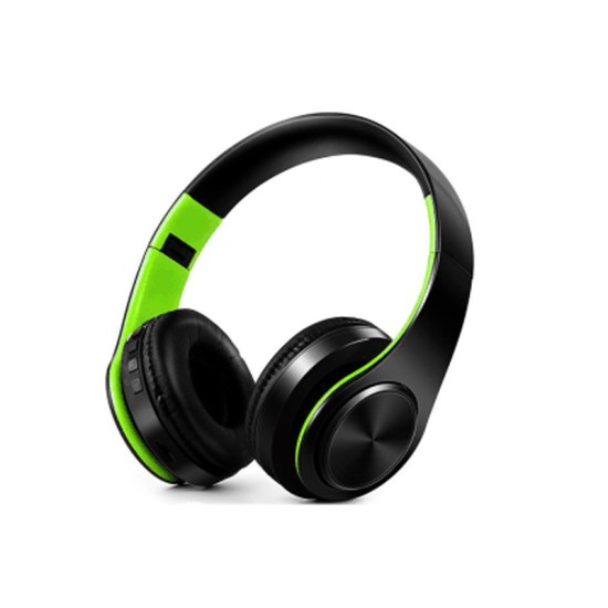 WIRELESS BLUETOOTH HEADPHONE TM-062 TF CARD/FM RADIO GREEN WIRELESS BLUETOOTH HEADPHONE TM-062 TF CARD/FM RADIO GREEN